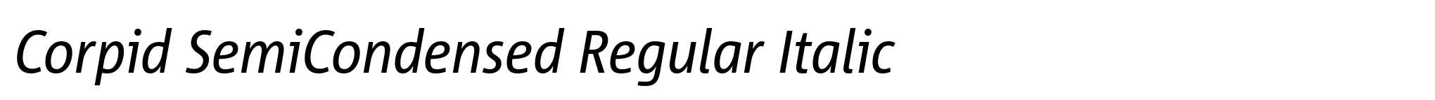 Corpid SemiCondensed Regular Italic image
